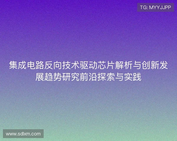 集成电路反向技术驱动芯片解析与创新发展趋势研究前沿探索与实践